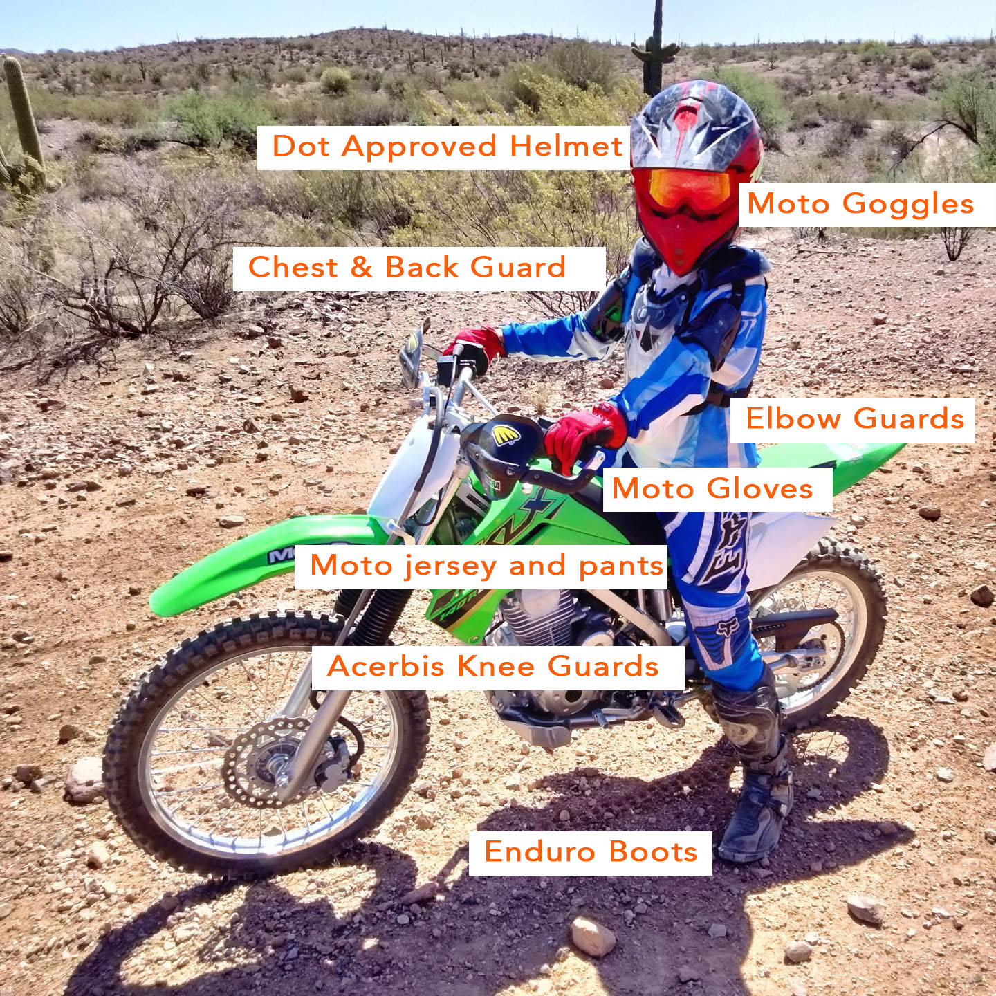 Kids dirt bike safety gear
